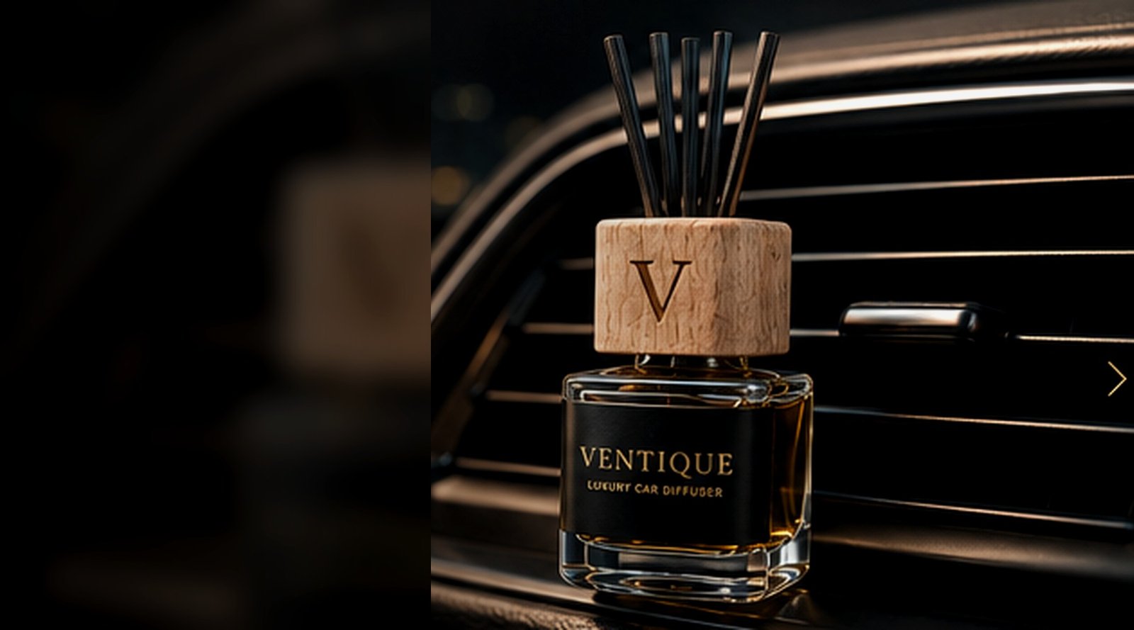Closer view of the VENTIQUE wooden diffuser in the vehicle cabin